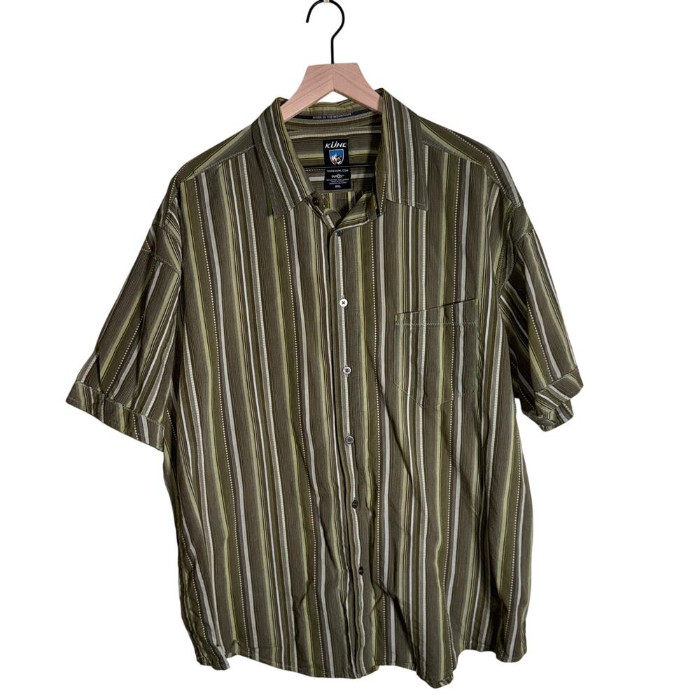 KUHL Suncel lightweight casual striped gorpcore button down shirt XXL